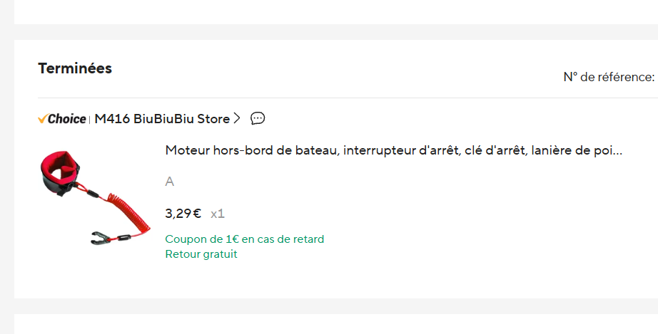 Capture d’achat 4 fournie par le propriétaire
